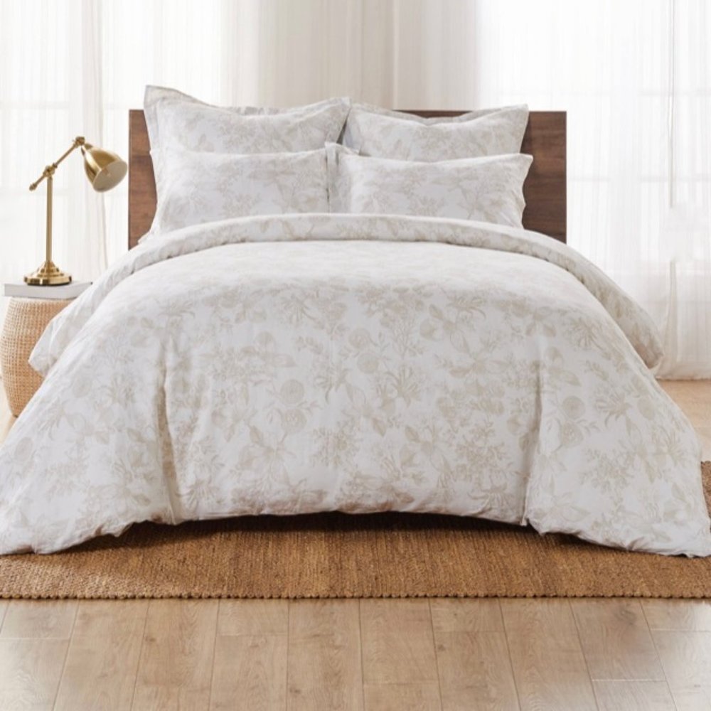 Johnny Was Valentina Floral Linen King Duvet Cover and Shams